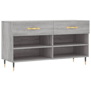 vidaXL Banc &agrave; chaussures sonoma gris 102x35x55 cm bois d'ing&eacute;nierie