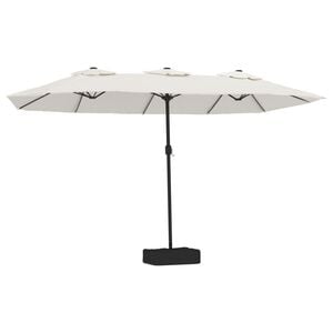 vidaXL Parasol &agrave; double t&ecirc;te blanc sable 449x265 cm