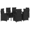 vidaXL Ensemble de salle &agrave; manger pour jardin 7 pc Noir polyrotin