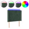 vidaXL T&ecirc;te de lit &agrave; LED Vert fonc&eacute; 93x16x118/128 cm Velours