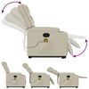 vidaXL Fauteuil inclinable de massage Cr&egrave;me Similicuir