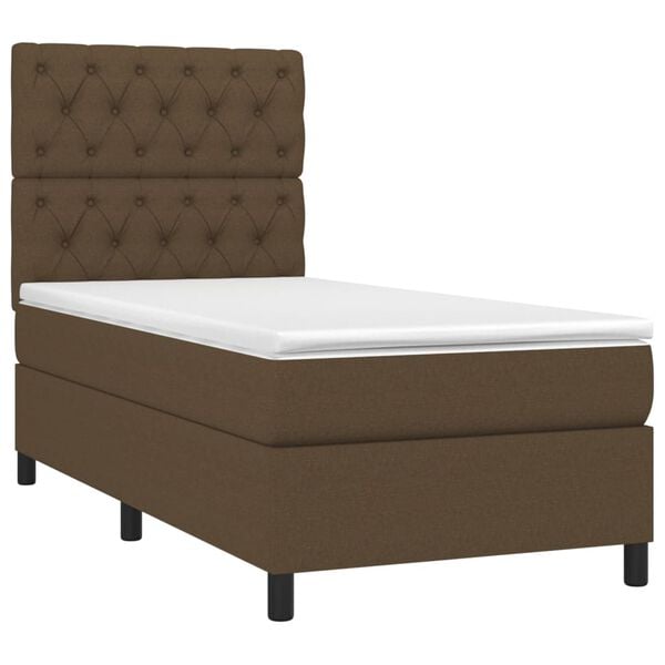 vidaXL Sommier &agrave; lattes de lit avec matelas Marron fonc&eacute; 80x200 cm