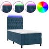 vidaXL Sommier &agrave; lattes de lit et matelas et LED Bleu fonc&eacute; 90x190 cm