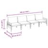 vidaXL Ensemble de canap&eacute; de jardin avec coussin 4 pcs Noir Acier