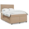 vidaXL Sommier &agrave; lattes de lit avec matelas Cappuccino 160x200 cm