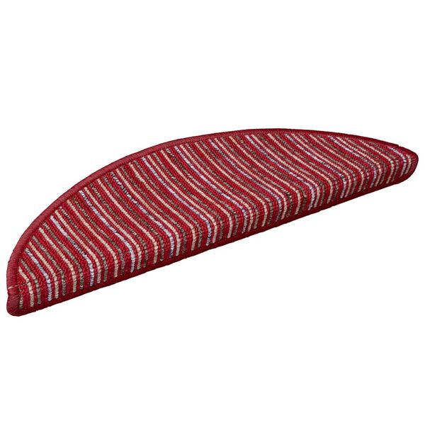 vidaXL Tapis d'escalier auto-adh&eacute;sifs 15 pcs Rouge 56 x 17 x 3 cm