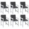 vidaXL Coussins de chaise &agrave; dossier bas lot de 6 anthracite m&eacute;lang&eacute;