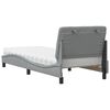 vidaXL Lit avec matelas gris clair 90x190 cm tissu