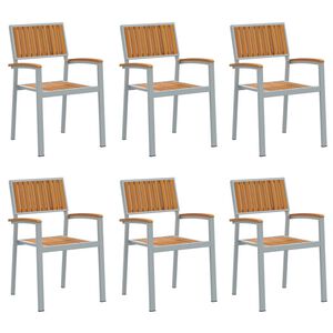 vidaXL Chaise empilable 6 pcs Marron 56 x 57 x 87 cm