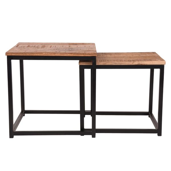 LABEL51 Ensemble de 2 tables basses Frisk bois/noir