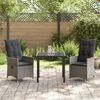 vidaXL Ensemble de salle &agrave; manger pour jardin 3 pcs Gris polyrotin