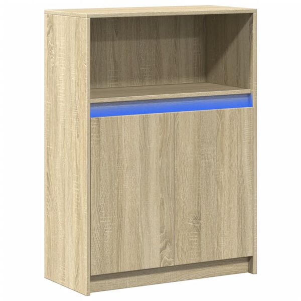 vidaXL Buffet avec LED ch&ecirc;ne sonoma 72x34x100 cm bois d'ing&eacute;nierie