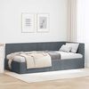 vidaXL Cadre de lit d'angle Gris fonc&eacute; 90 cm x 190 cm Velours