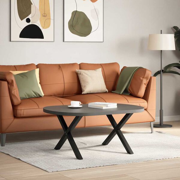 vidaXL Pieds de table basse en forme de X, 2 pièces, noir, 70 x (42-43) cm, acier