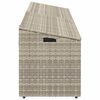 vidaXL Bo&icirc;te de rangement de jardin gris clair 220x50x58 cm rotin