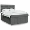 vidaXL Sommier &agrave; lattes de lit avec matelas Gris fonc&eacute; 140x200cm Tissu