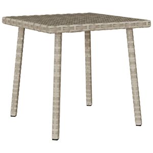 VidaXL Table basse de jardin rectangulaire gris clair r&eacute;sine tress&eacute;e