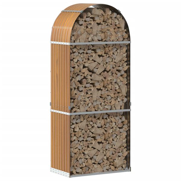 vidaXL Porte-b&ucirc;ches aspect bois 80x45x190 cm acier galvanis&eacute;