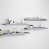 vidaXL &Eacute;tag&egrave;res murales flottantes 4 pcs gris 90x23,5x3,8 cm MDF