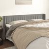 vidaXL T&ecirc;te de lit avec oreilles Gris clair 203x16x78/88 cm Velours