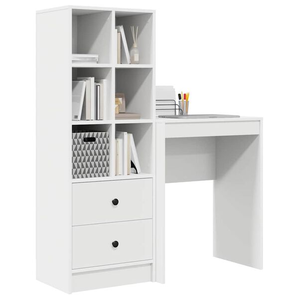 vidaXL Bureau avec tiroir 2 pcs Blanc