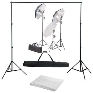 vidaXL Kit de studio photo avec ensemble d'&eacute;clairage et toile de fond
