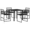 vidaXL Ensemble de salle &agrave; manger pour jardin 5 pc Noir polyrotin