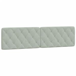 vidaXL Coussin de t&ecirc;te de lit gris clair 200 cm velours