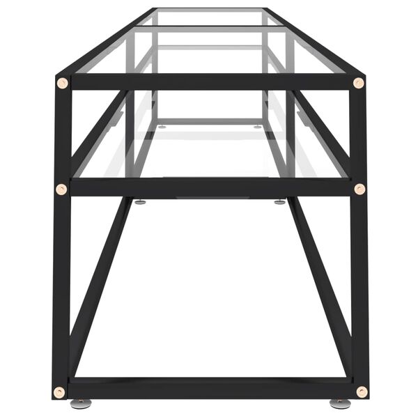 vidaXL Meuble TV transparent 220x40x40,5 cm verre tremp&eacute;