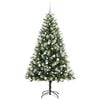 vidaXL Sapin de No&euml;l artificiel &agrave; charni&egrave;re avec neige en flocons
