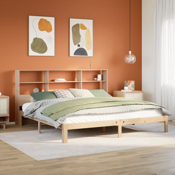 vidaXL Lit biblioth&egrave;que sans matelas 180x200 cm bois massif de pin
