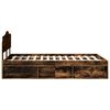 vidaXL Cadre de lit Ch&ecirc;ne fum&eacute; 120 x 190 cm Bois de pin massif