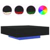 vidaXL Table Basse avec Lumi&egrave;res LED Ch&ecirc;ne noir 100 x 100 x 31 cm