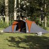 vidaXL Tente familiale &agrave; d&ocirc;me 6 personnes gris et orange imperm&eacute;able