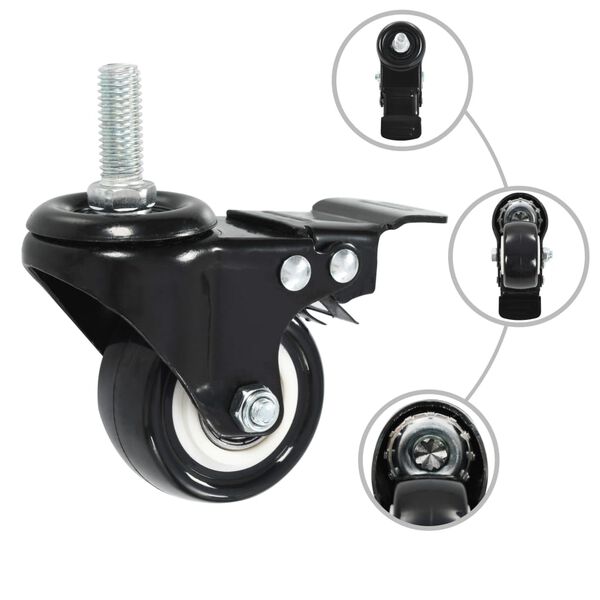 vidaXL Roulettes pivotantes avec freins 4 pcs 50 mm
