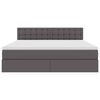 vidaXL Lit avec rangement et matelas Gris 160 x 200 cm Simili cuir