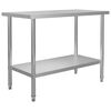 vidaXL Table de travail de cuisine avec étagère 120x60x150 cm Inox