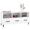 vidaXL Meuble TV Blanc brillant 102x35x50 cm Bois d'ing&eacute;nierie
