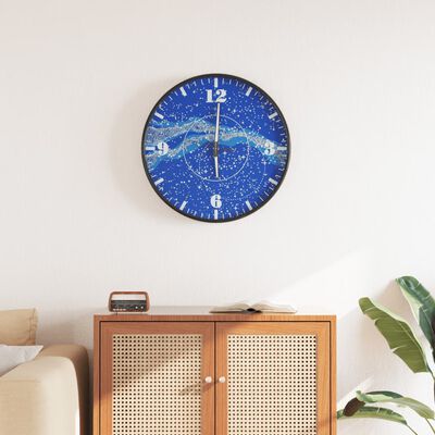 vidaXL Horloge murale et échelles et aiguilles lumineuses bleu Ø30 cm