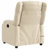 vidaXL Fauteuil inclinable de massage cr&egrave;me tissu