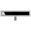 vidaXL Drain de Douche avec Couverture en Verre Noir 50 cm