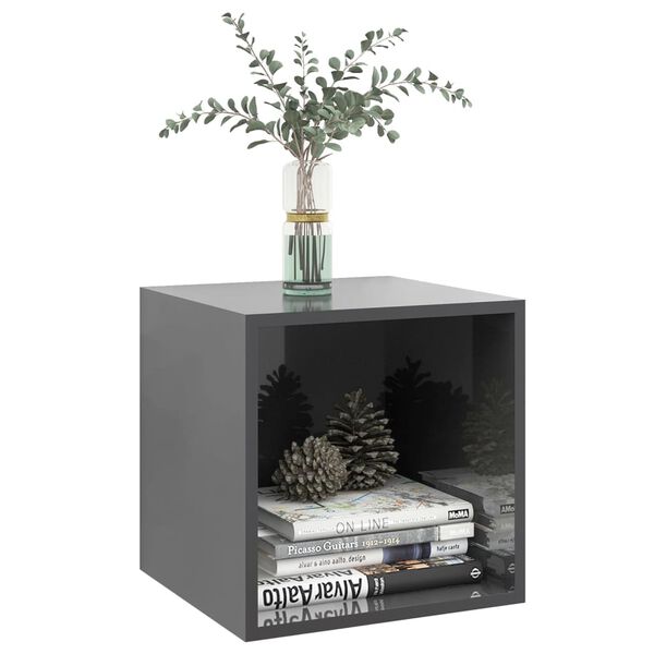 vidaXL Armoire murale Gris brillant Bois d&rsquo;ing&eacute;nierie