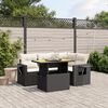 vidaXL Salon de jardin 5 pcs avec coussins noir r&eacute;sine tress&eacute;e