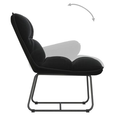 vidaXL Chaise de détente avec cadre en métal Noir Velours