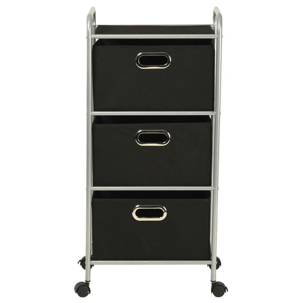 vidaXL Unité à étagères avec 3 boîtes de rangement Acier et tissu