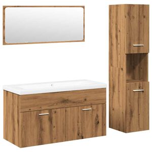 vidaXL Ensemble de meubles salle de bain 4 pcs bois d'ing&eacute;nierie