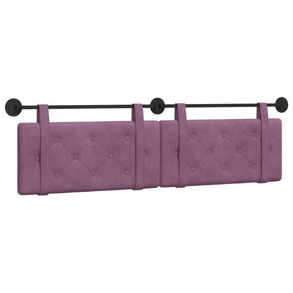 vidaXL T&ecirc;te de lit suspendue Pourpre 170 x 55 x 5 cm Velours