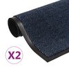 vidaXL Paillassons rectangulaires 2 pcs 80 x 120 cm Bleu