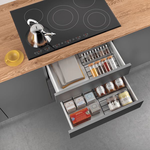 Metaltex &Eacute;tag&egrave;re &agrave; &eacute;pices extensible &agrave; 4 niveaux X-Pand 2 pcs noir