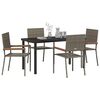 vidaXL Ensemble de salle &agrave; manger pour jardin 5 pcs Gris polyrotin